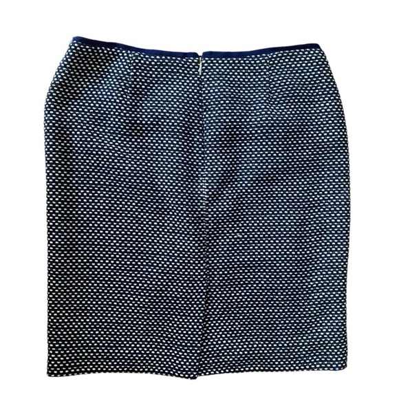 Tory Burch Tweed Navy Cream Gold Skirt - Picture 2 of 7